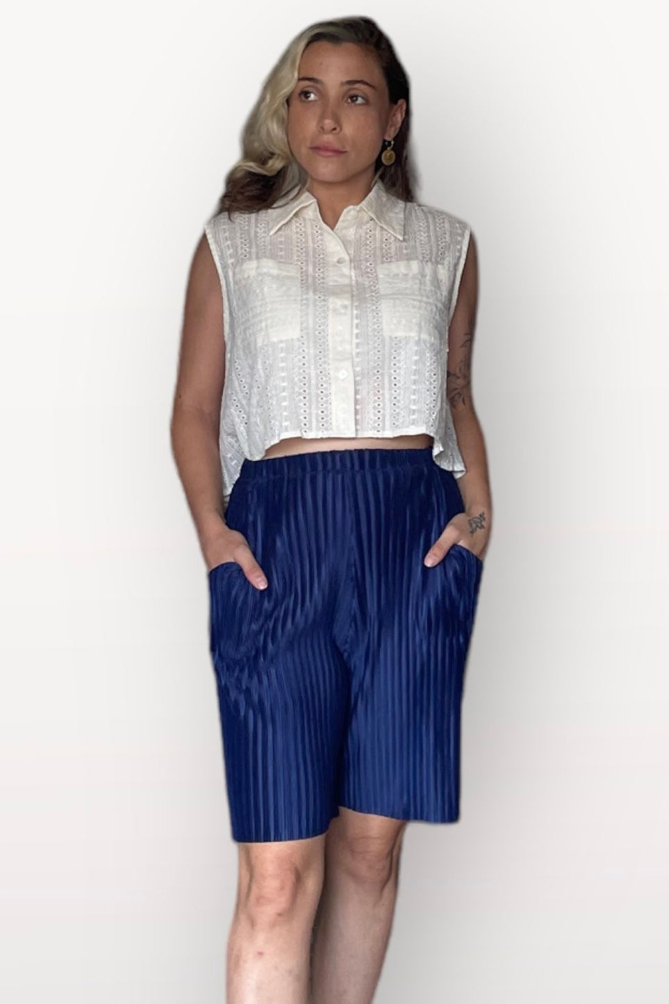 מכנסיי פליסה חלק