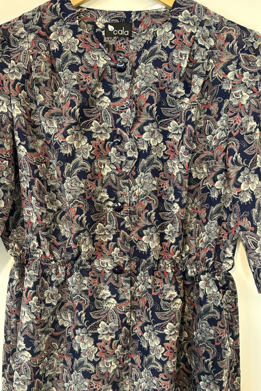 שמלת וינטג' פרחים גאומטרים