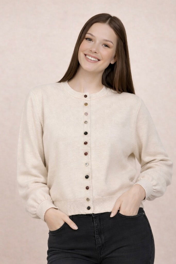 קרדיגן כפתורי צבעים