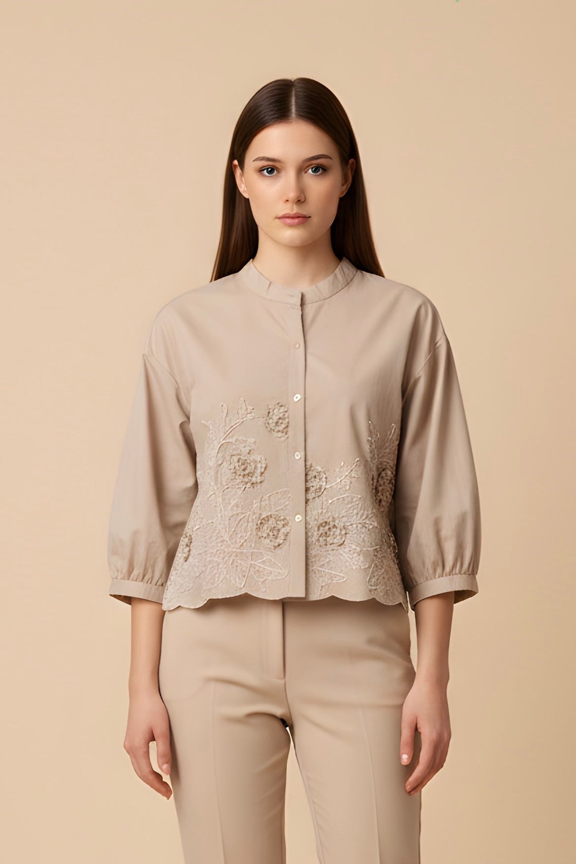 חולצה תחתית פריחה ממשית