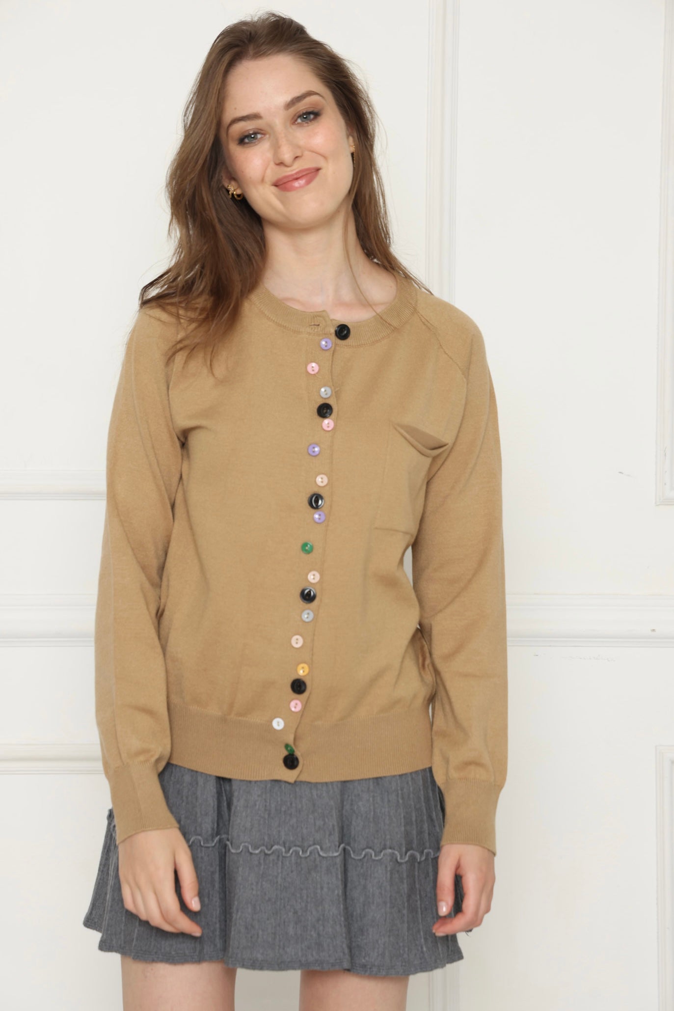 קרדיגן צבעי כפתורים