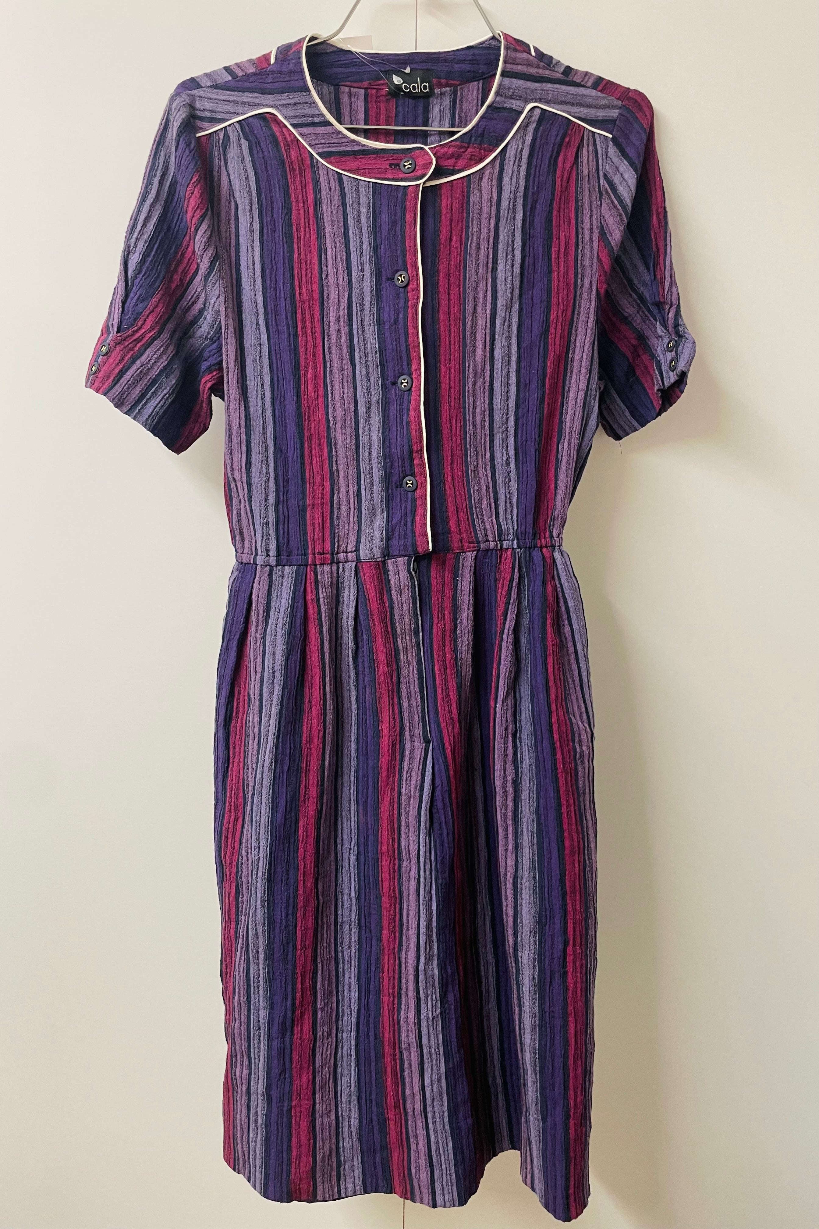 שמלת וינטג׳ פסים סגולים