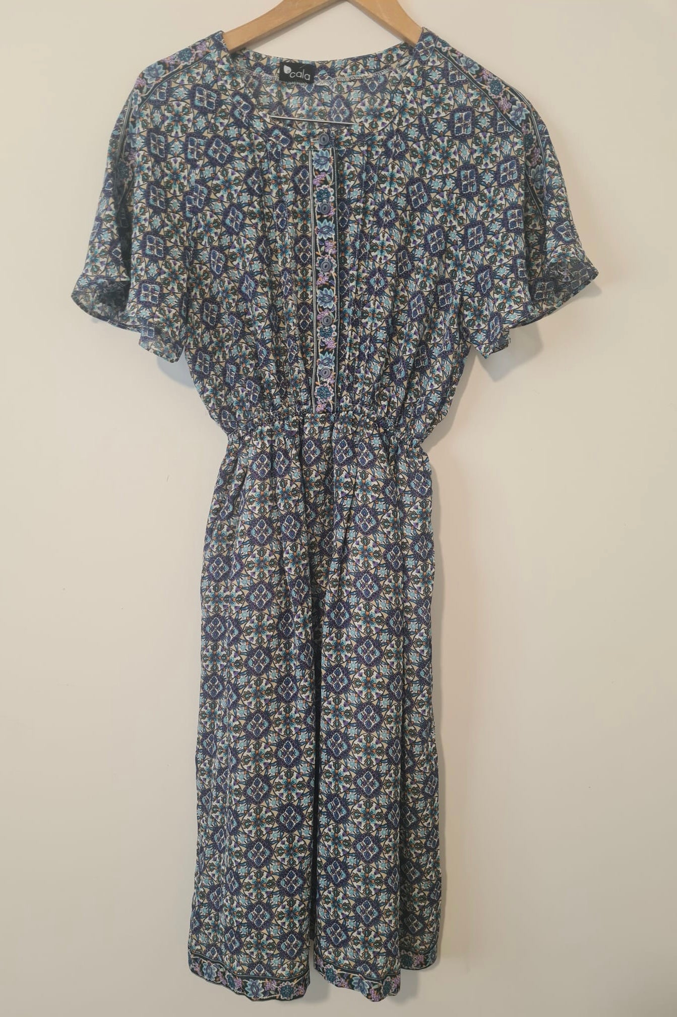 שמלת וינטג' כחול ריבועים