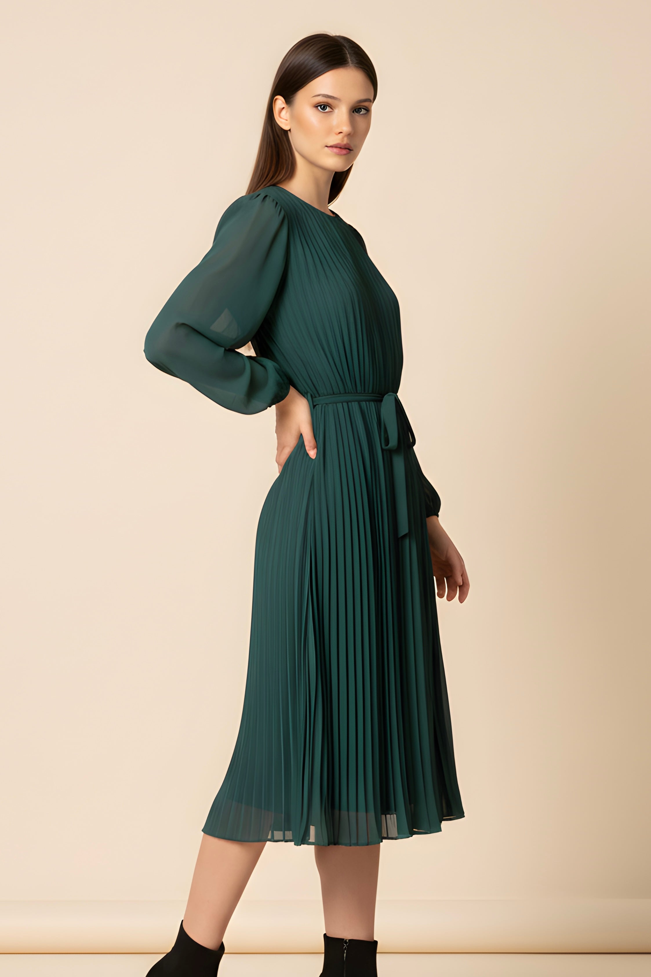 שמלת מקסי פליסה