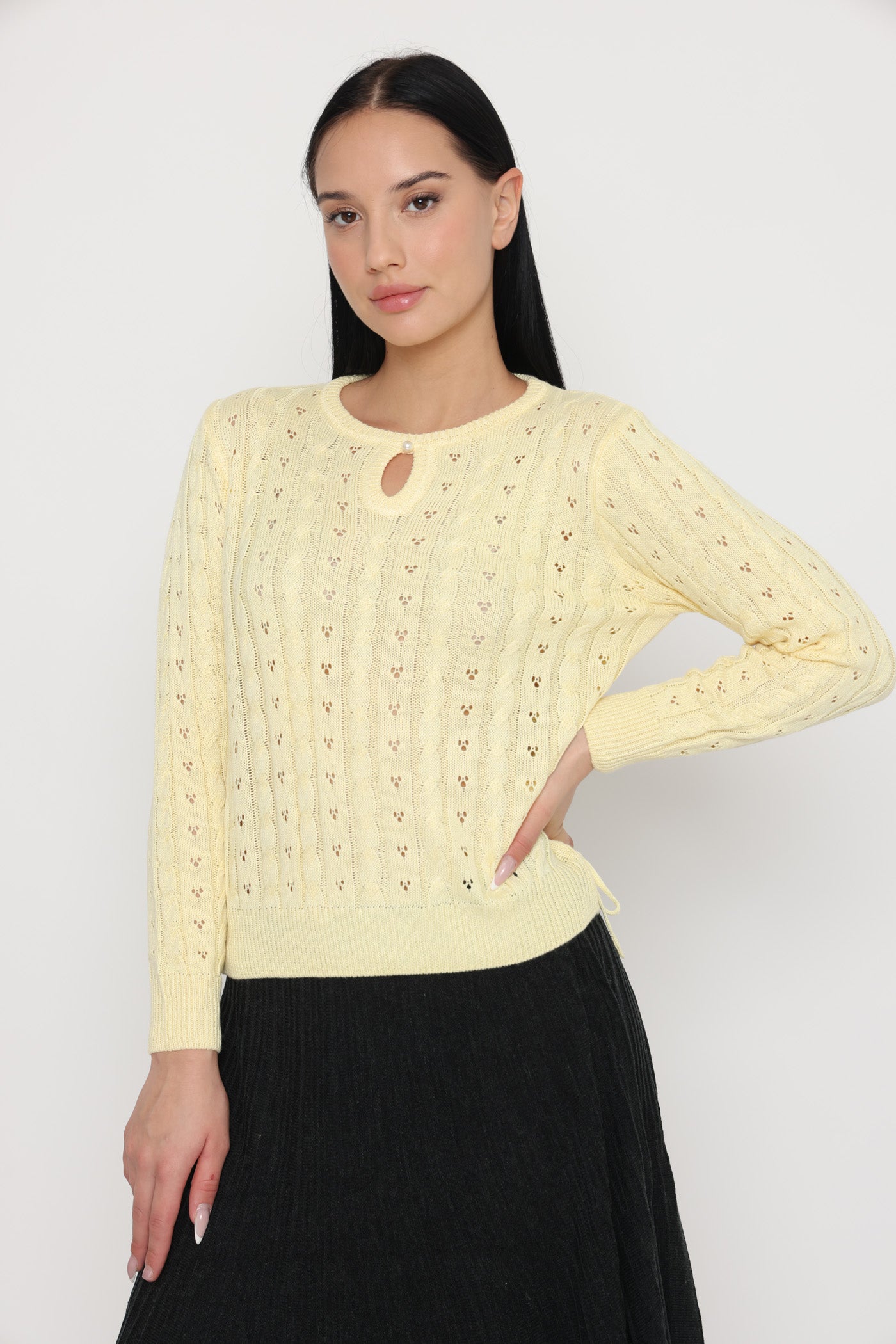 סריג טקסטורה צהובה