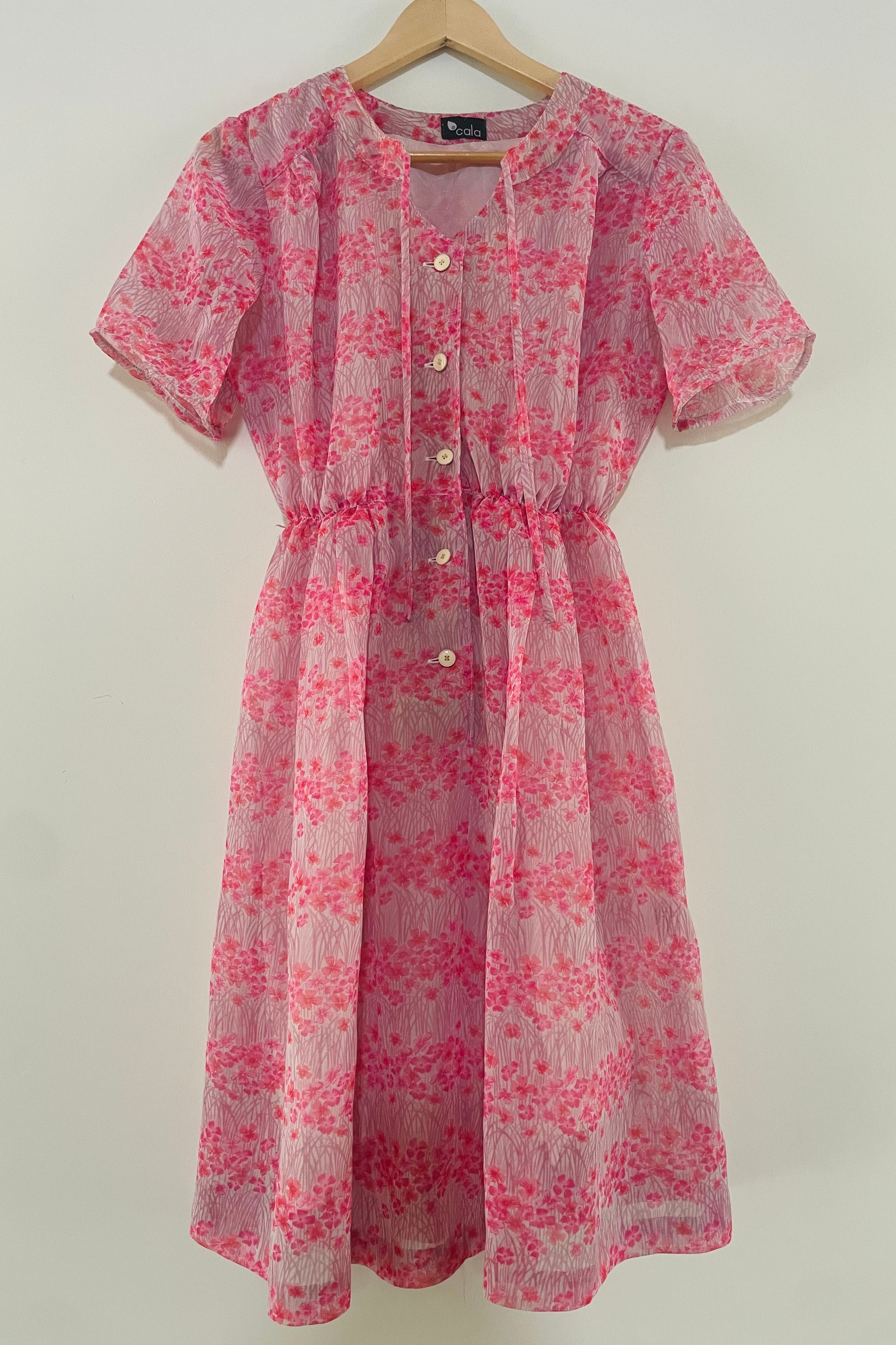 שמלת וינטג׳ שורות ורודים