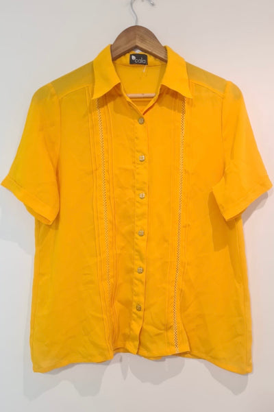 חולצת וינטג' שקפקפה בצהוב