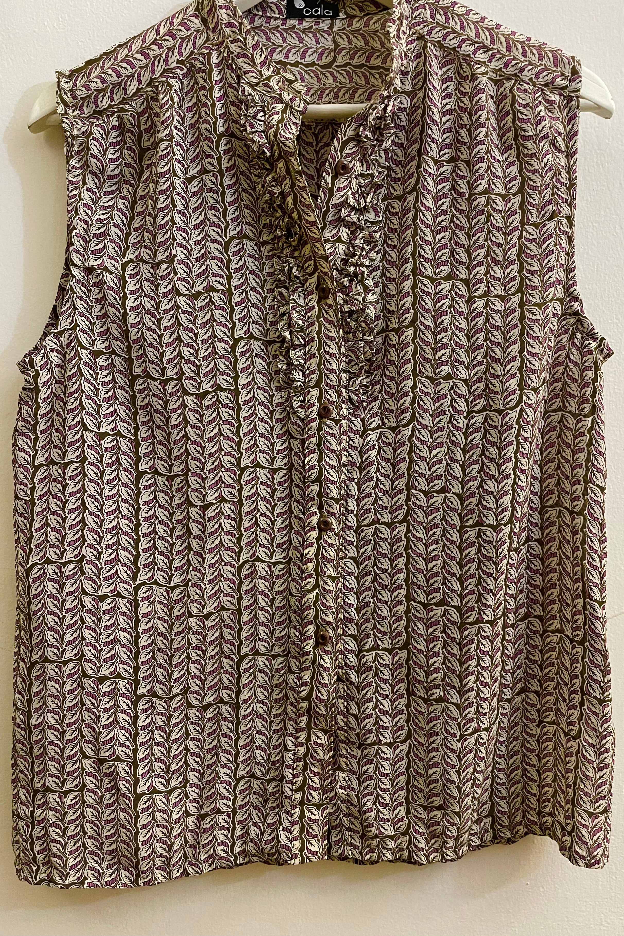 חולצת וינטג׳ כיווני עלים