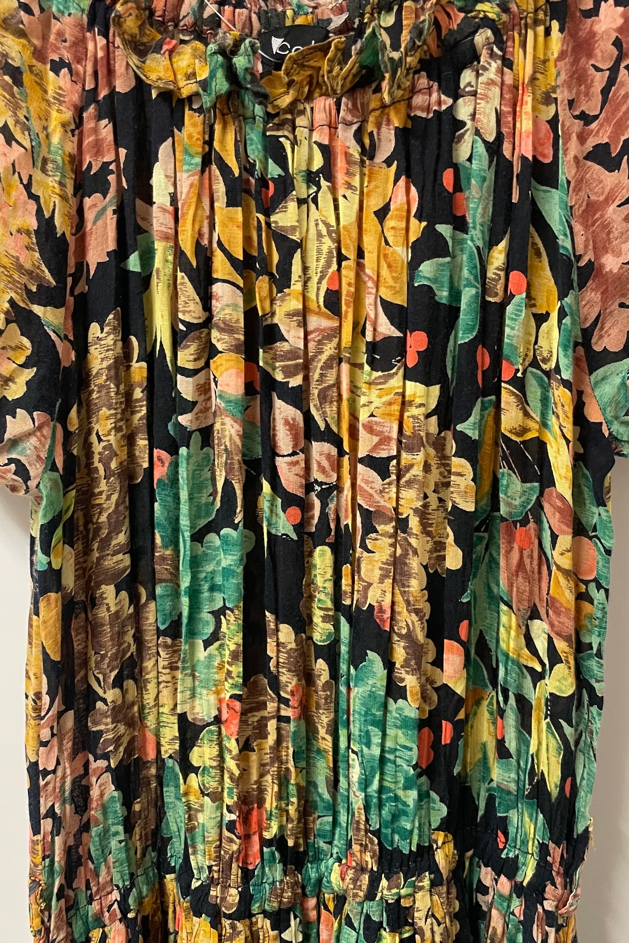 שמלת וינטג׳ פרחים מקסי