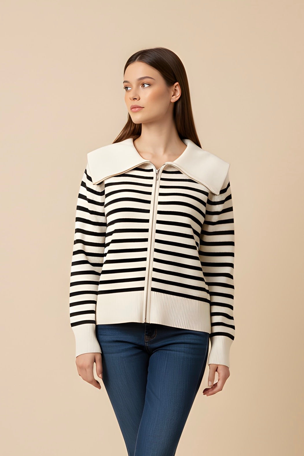 קרדיגן פסי רוחב