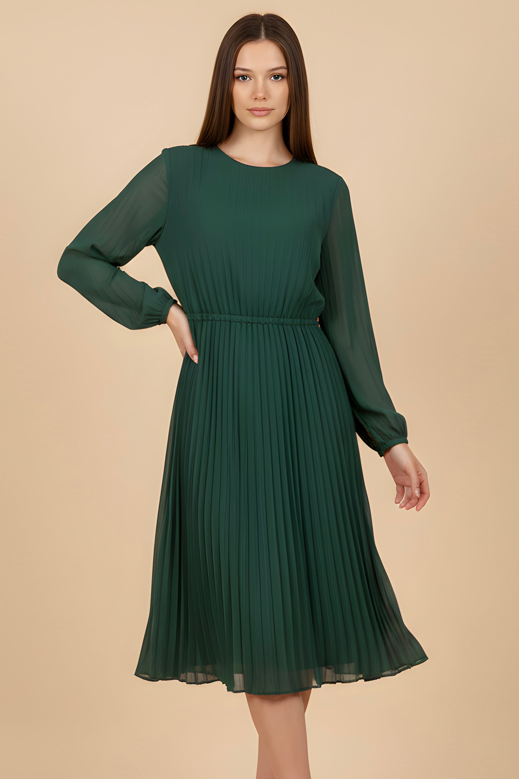 שמלת מקסי פליסה