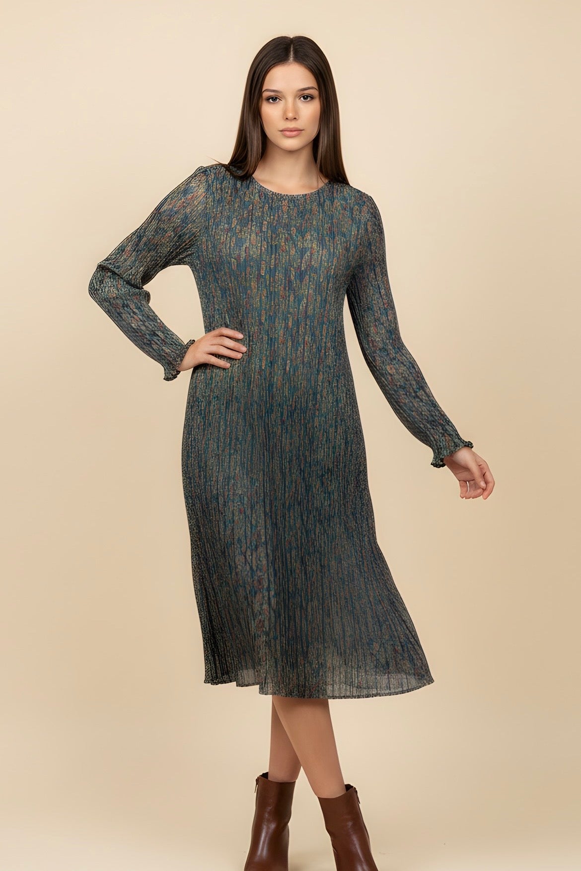 שמלת פליסה ירוקים