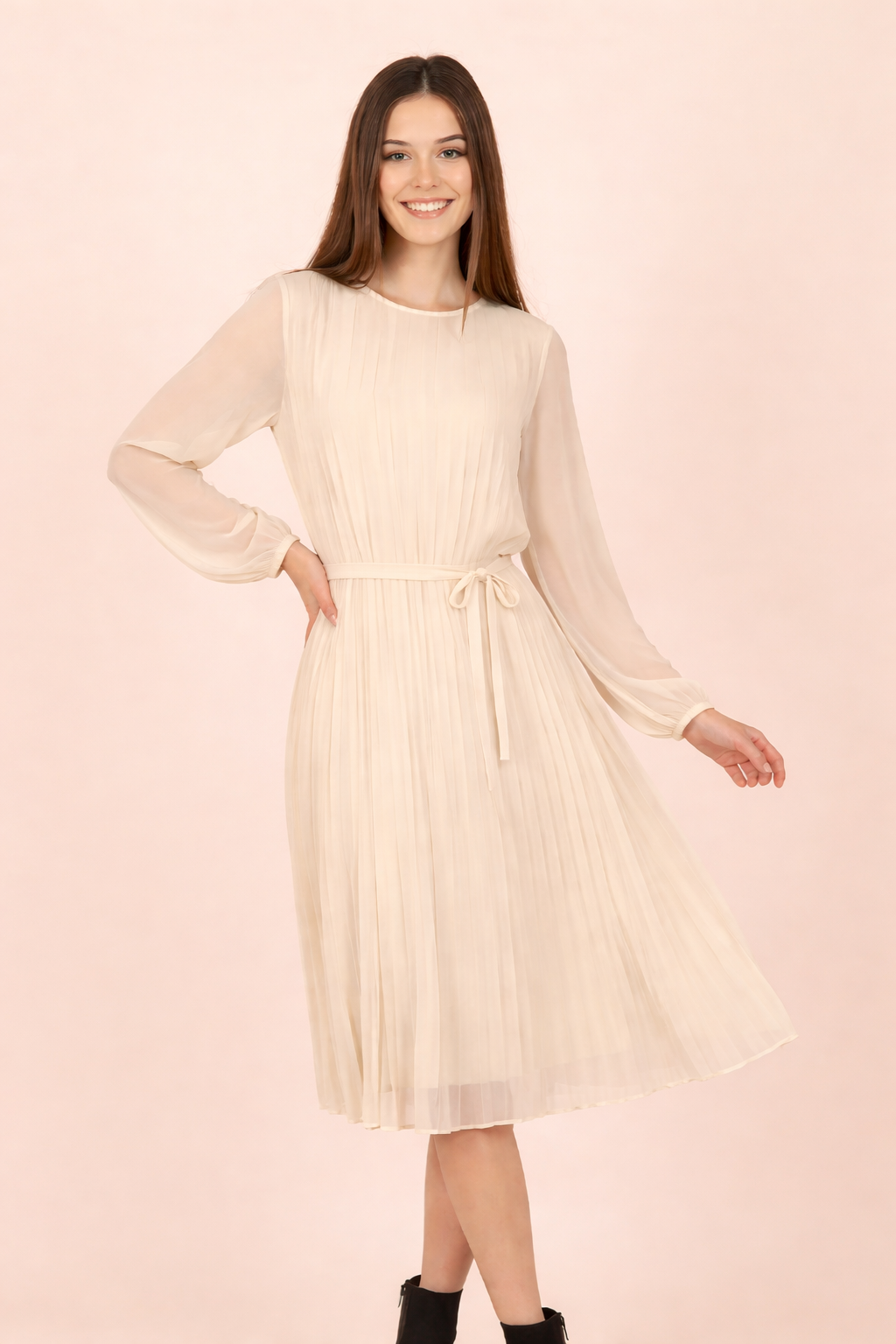 שמלת מקסי פליסה