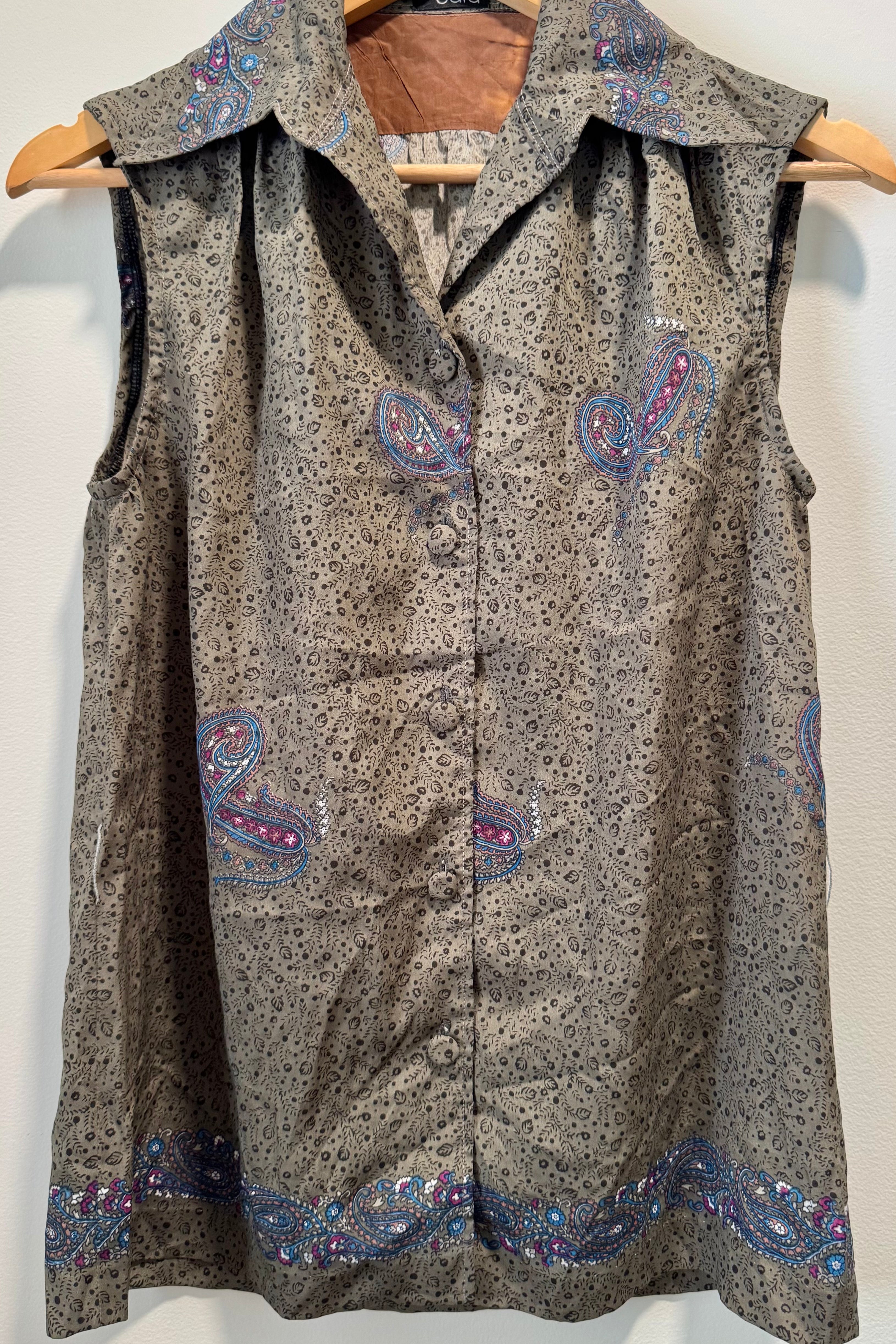 חולצת וינטג׳ חאקי אתניות