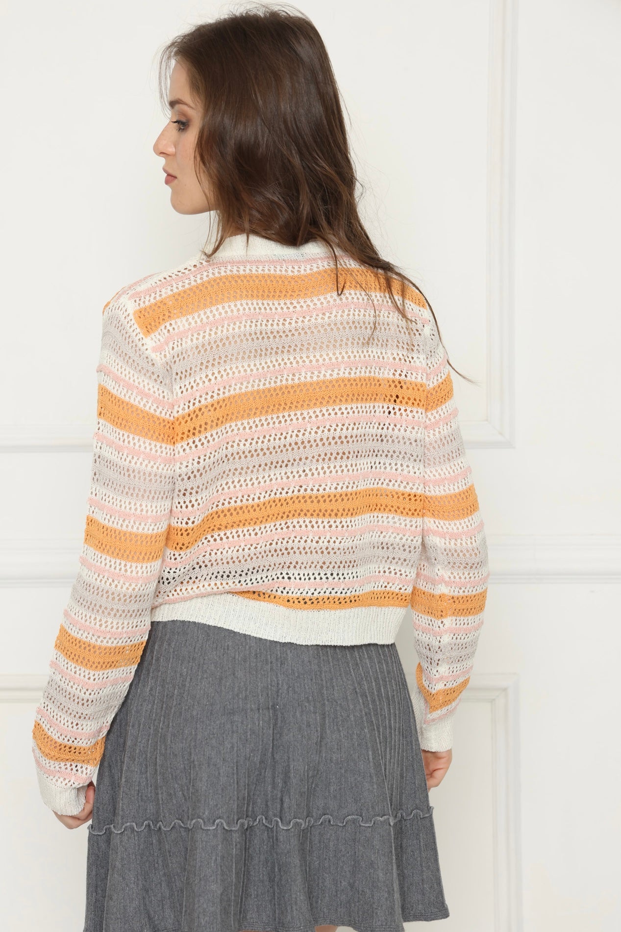 קרדיגן פסים כתומים