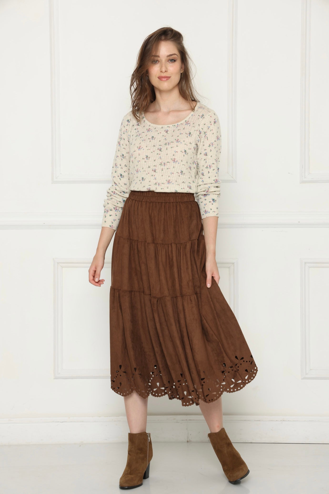 חצאית מקסי פיתוחים