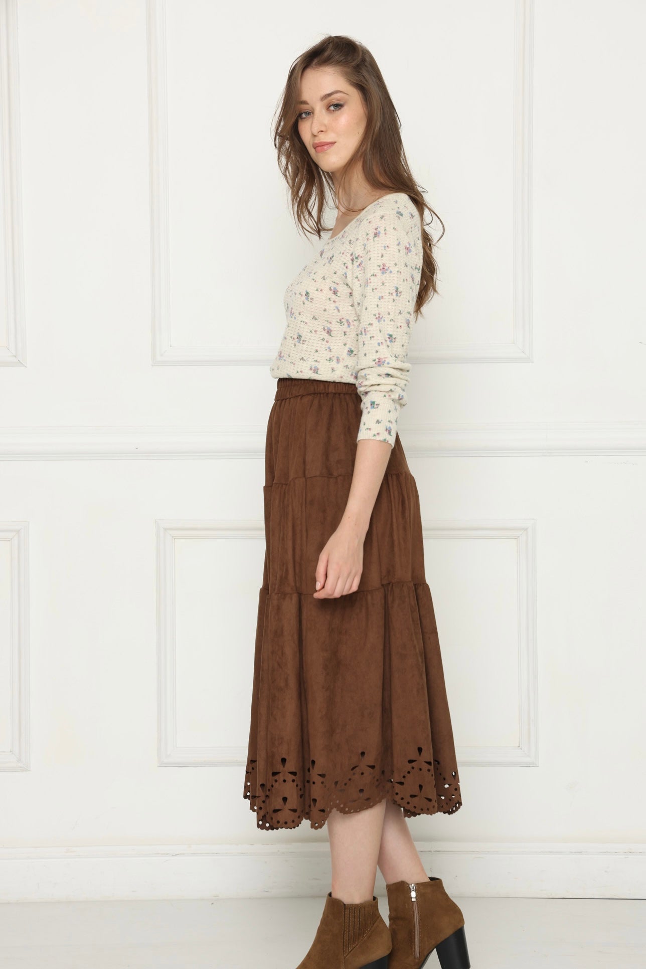 חצאית מקסי פיתוחים