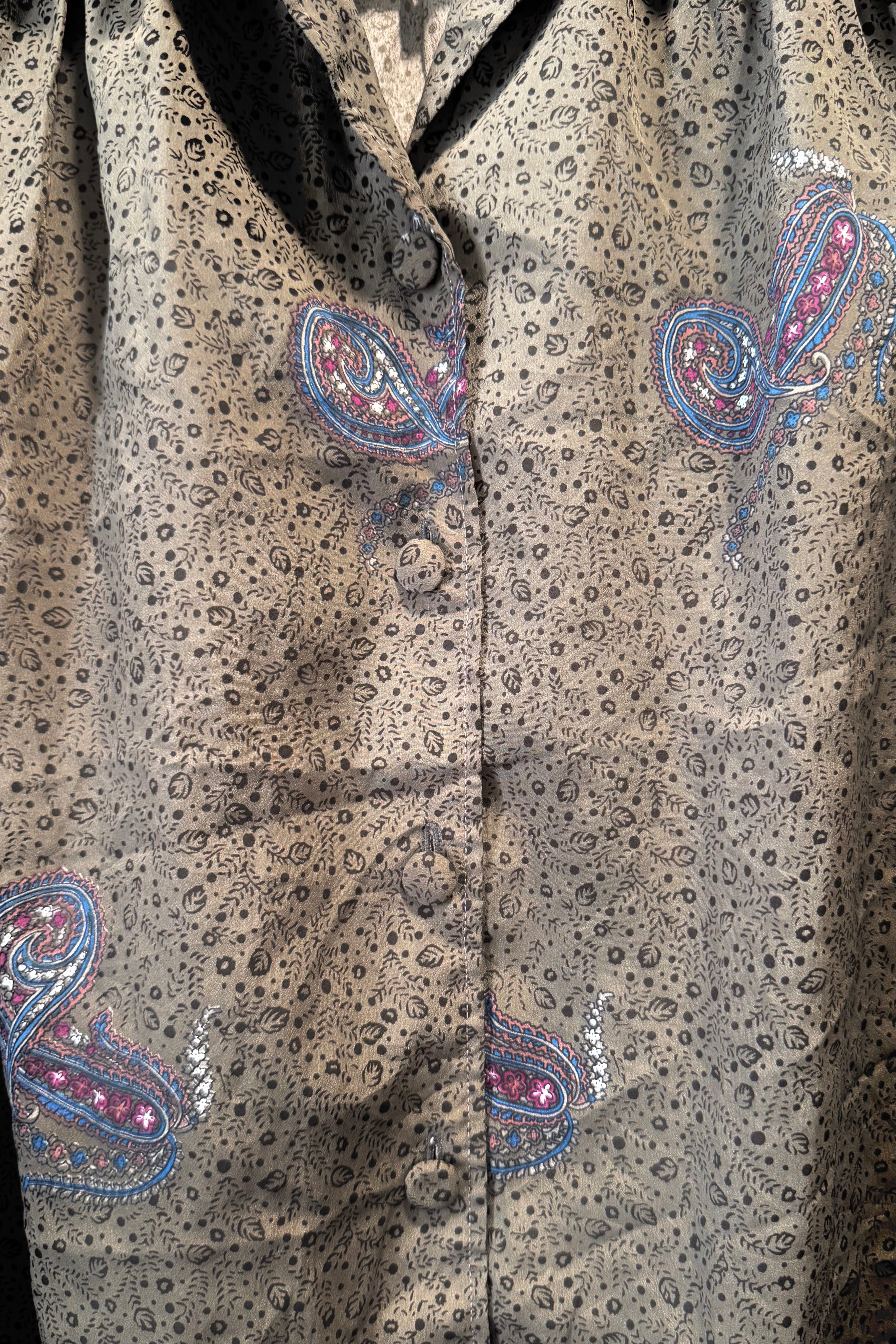 חולצת וינטג׳ חאקי אתניות