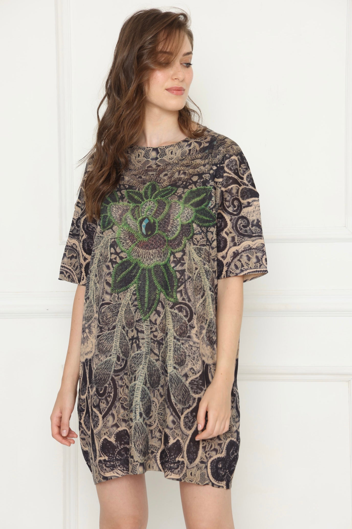 שמלת צמר פרח גדול