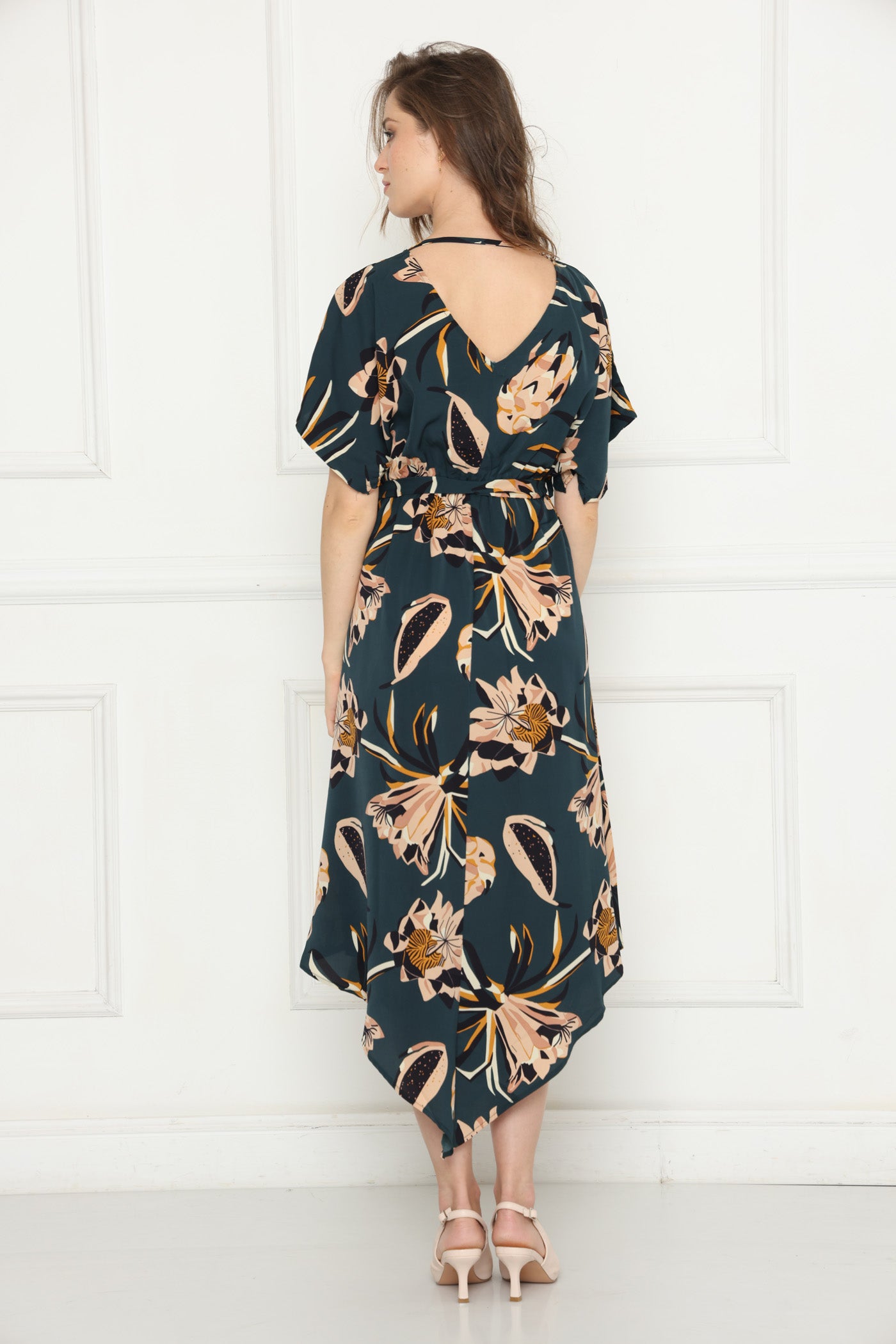 שמלת אורכים כחולה פרחונית