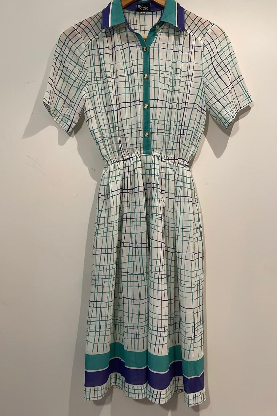 שמלת וינטג' פסי טורקיז