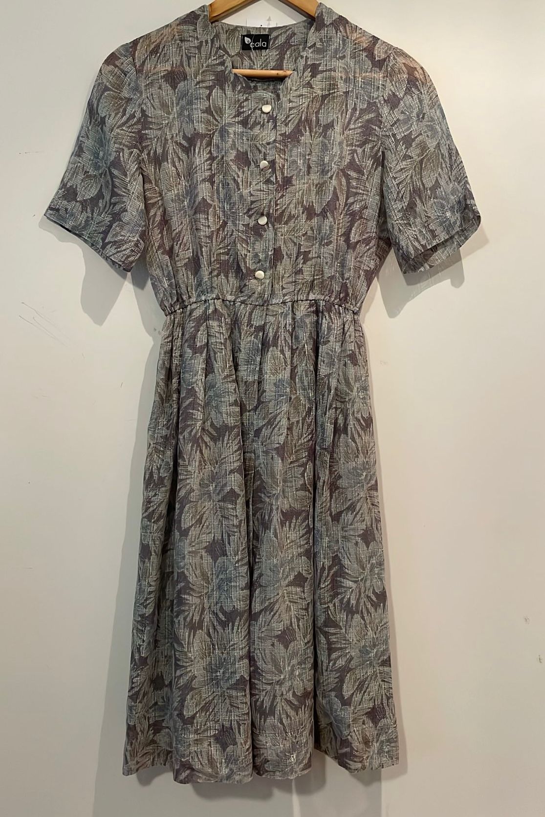 שמלת וינטג' עלים אפורים