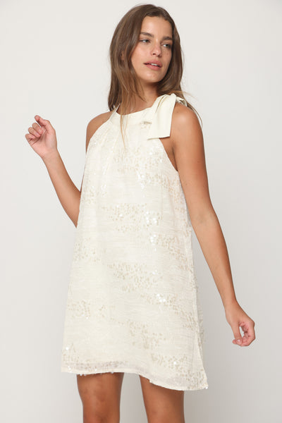 שמלת מיני פייאטים לבן
