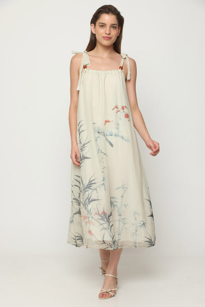 שמלת מקסי ענפים ופריחה