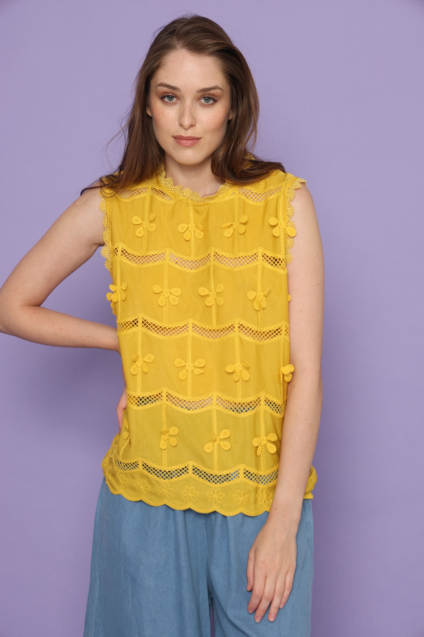 חולצת קרושה צהוב