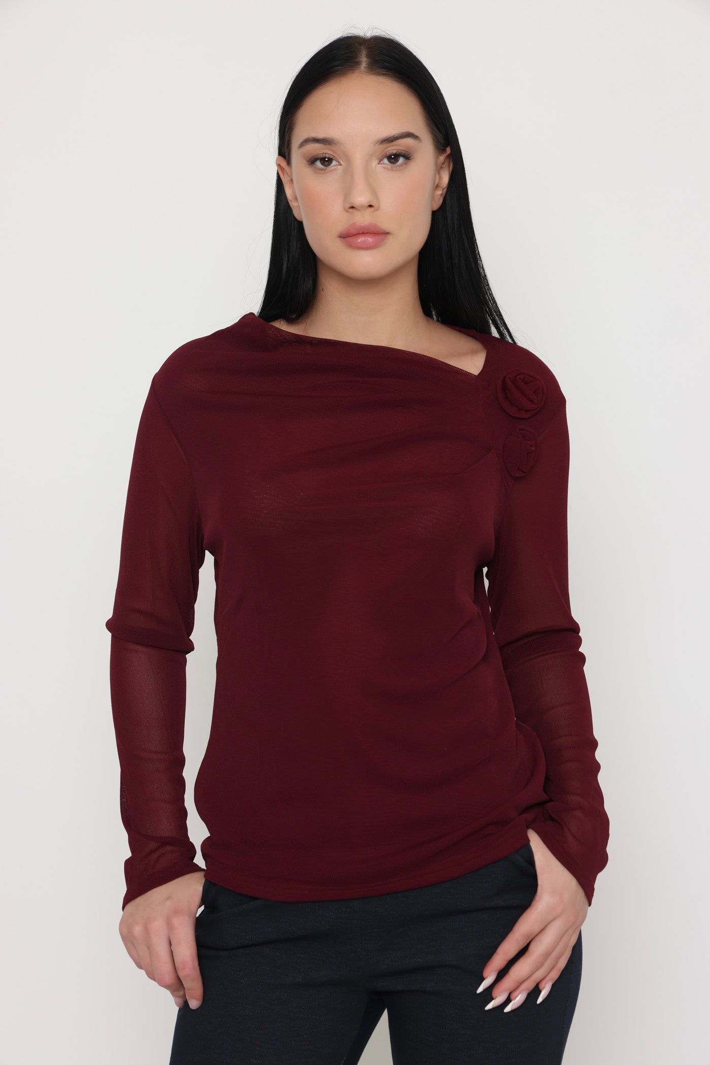 חולצת שני פרחי צד