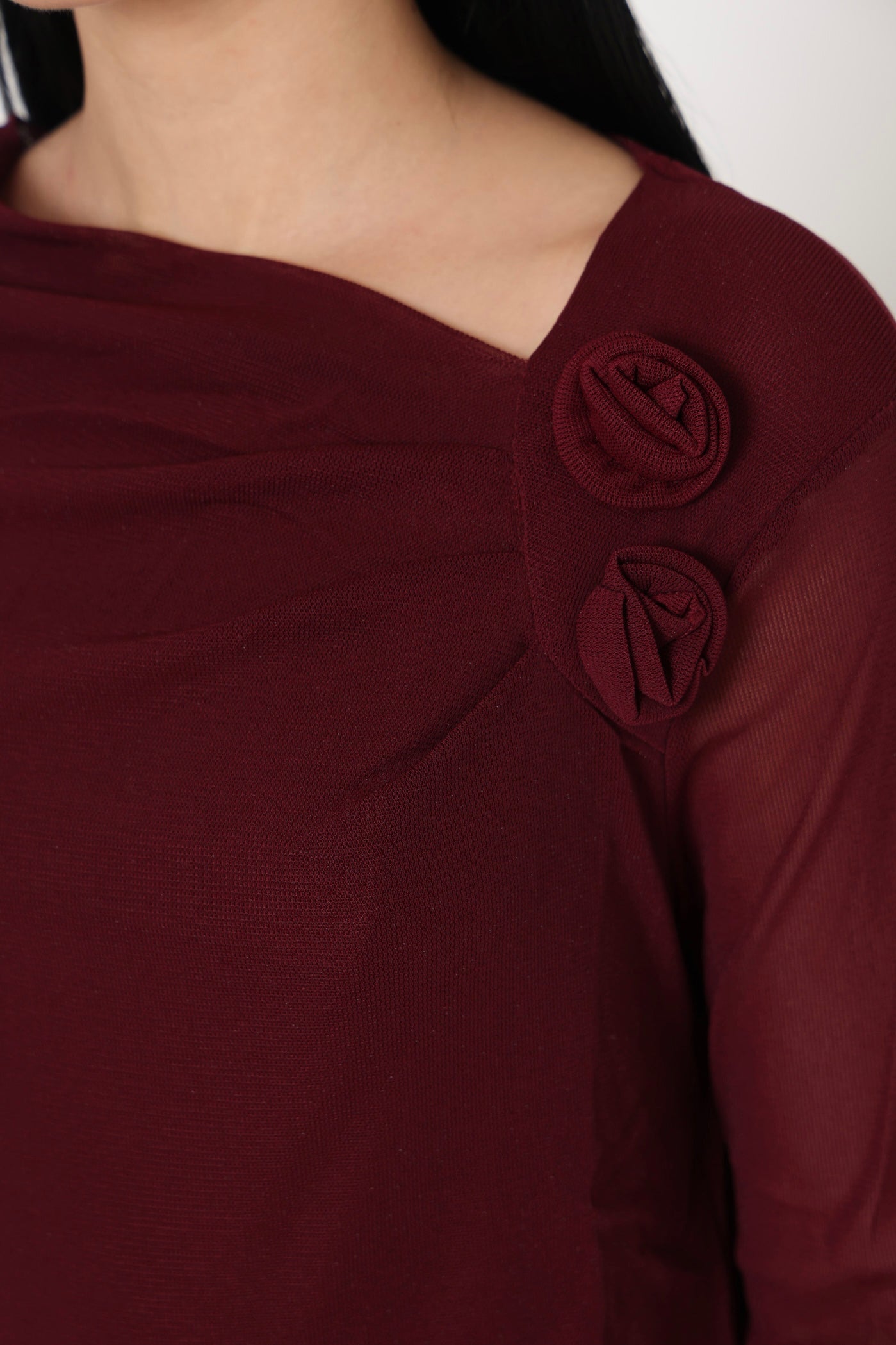 חולצת שני פרחי צד