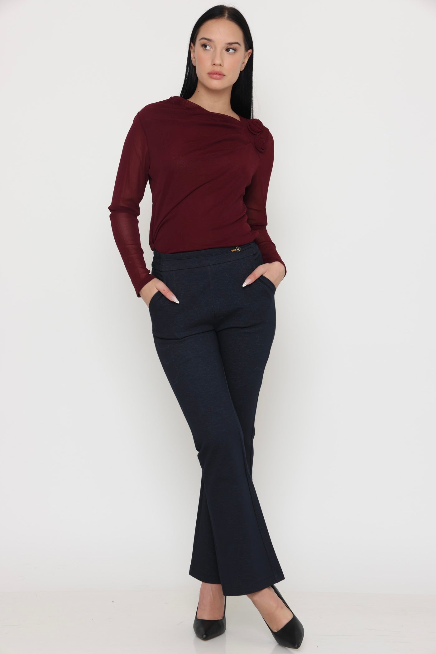 חולצת שני פרחי צד