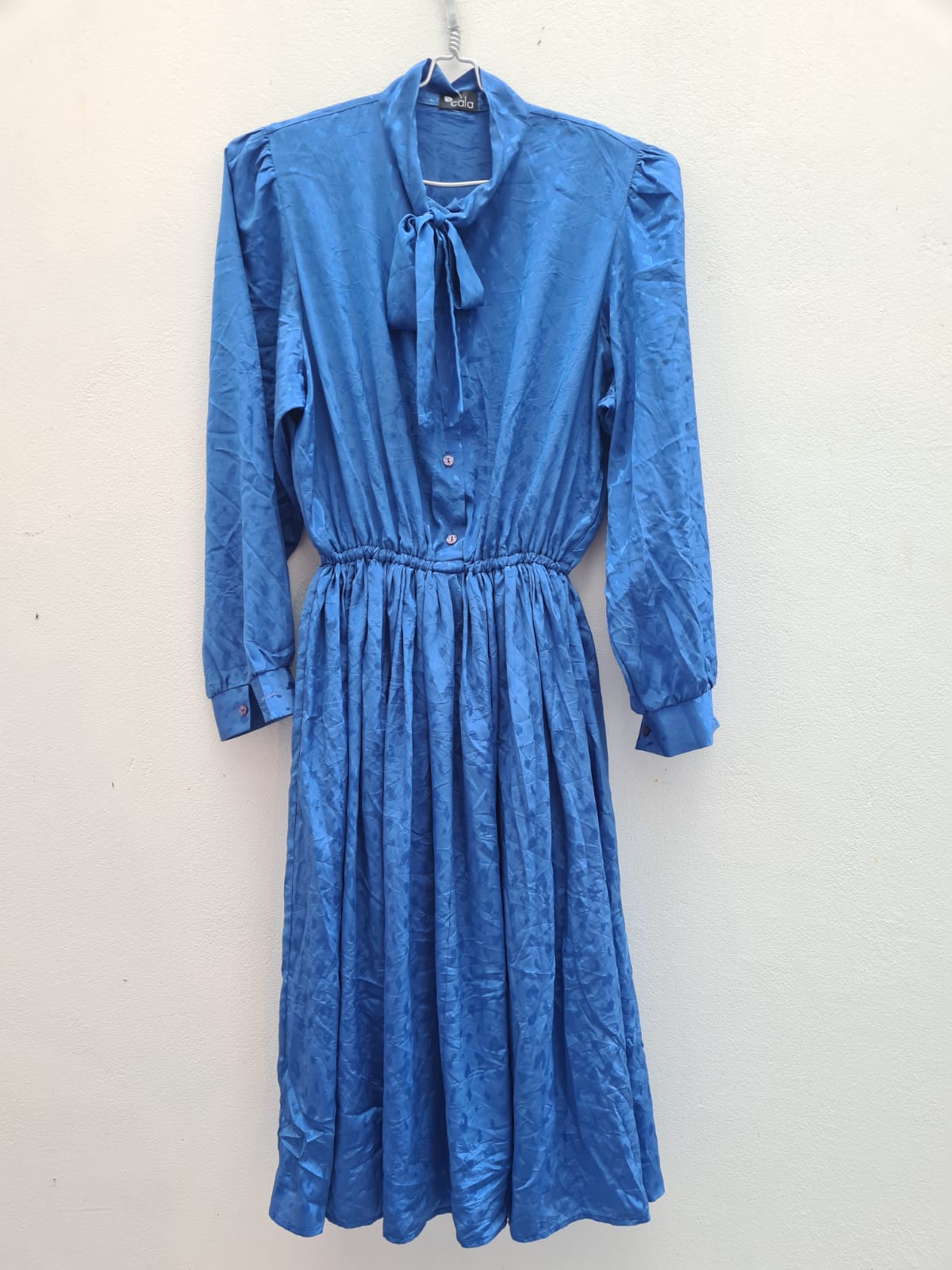 שמלת וינטג׳ כחול שרוולים ארוכים